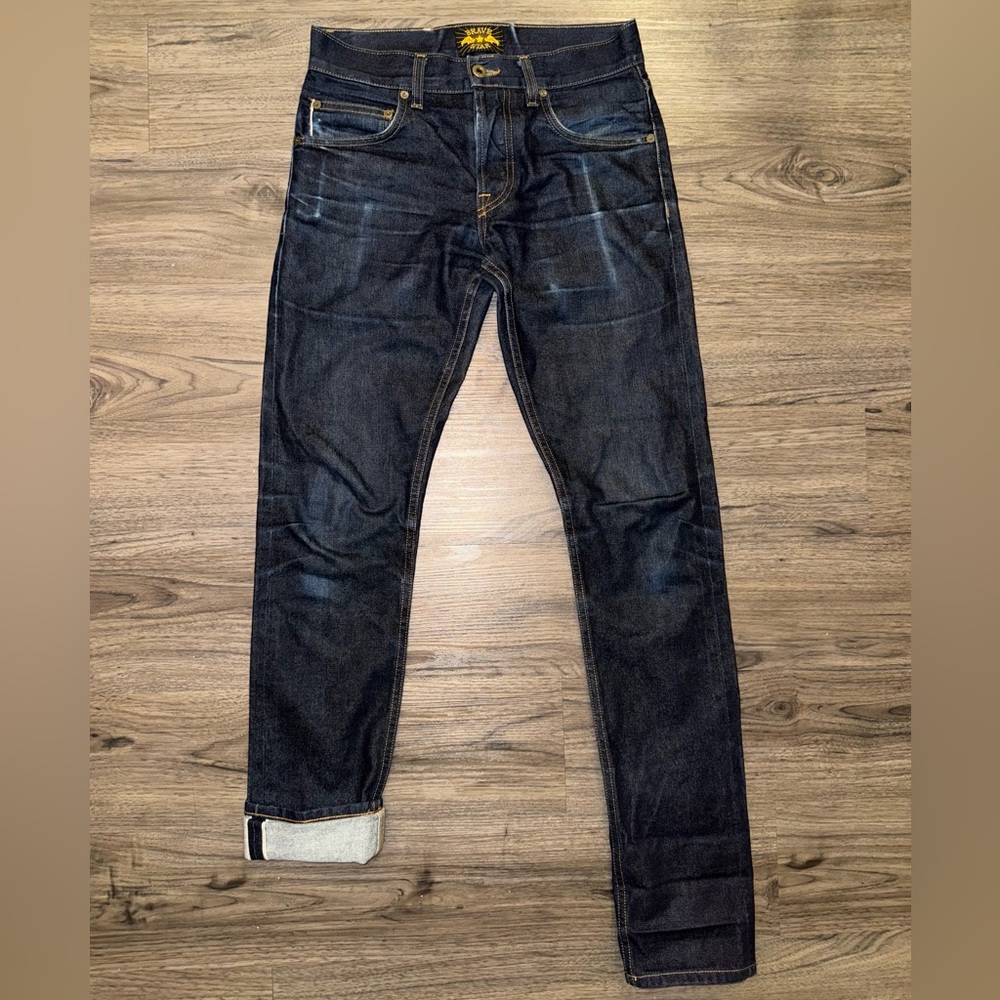 Brave Star Denim Selvedge Dark Wash Faded Indigo Jeans Mens 28